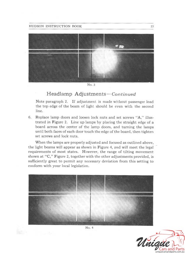 1925 Hudson Super-Six Instruction Book Page 7